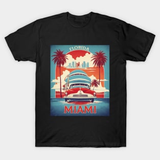 Miami United States of America Tourism Vintage Poster T-Shirt